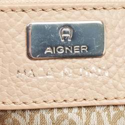 Aigner Beige Leather Top Handle Bag