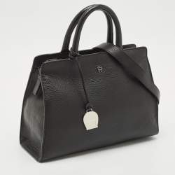 Aigner Black Leather Cybill Tote
