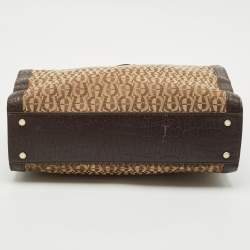 Aigner Brown/Beige Signature Canvas and Leather Cavallina Tote