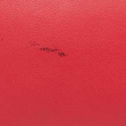Aigner Rose Red Signature Canvas and Leather Bow Tote