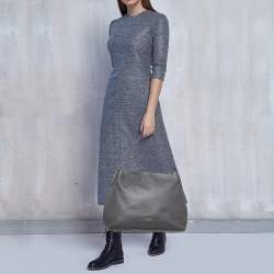 Aigner Grey Leather Zip Hobo