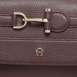 Aigner Burgundy Leather Cavallina Crossbody Bag
