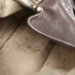 Aigner Dark Brown Leather Fringe Hobo