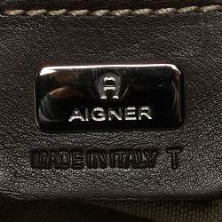 Aigner Dark Brown Leather Fringe Hobo