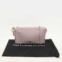 Aigner Lilac Leather Top Zip Shoulder Bag