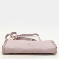 Aigner Lilac Leather Top Zip Shoulder Bag