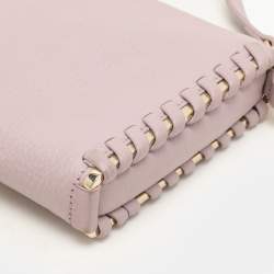 Aigner Lilac Leather Top Zip Shoulder Bag