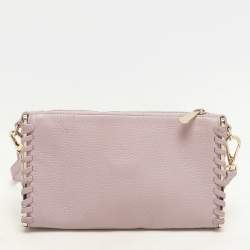 Aigner Lilac Leather Top Zip Shoulder Bag