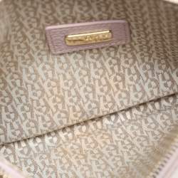 Aigner Lilac Leather Top Zip Shoulder Bag