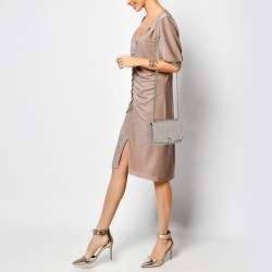 Aigner Taupe Signature Leather Mini Diadora Crossbody Bag