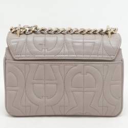 Aigner Taupe Signature Leather Mini Diadora Crossbody Bag