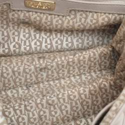 Aigner Taupe Signature Leather Mini Diadora Crossbody Bag