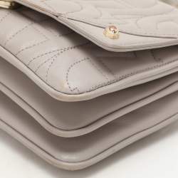 Aigner Taupe Signature Leather Mini Diadora Crossbody Bag