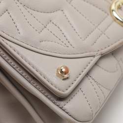 Aigner Taupe Signature Leather Mini Diadora Crossbody Bag