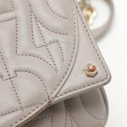Aigner Taupe Signature Leather Mini Diadora Crossbody Bag