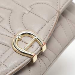 Aigner Taupe Signature Leather Mini Diadora Crossbody Bag