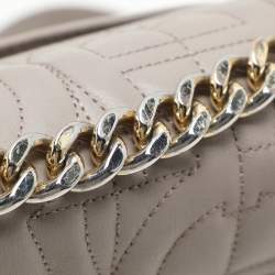 Aigner Taupe Signature Leather Mini Diadora Crossbody Bag