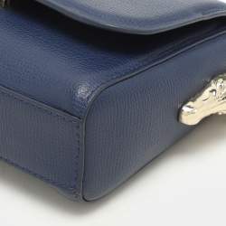 Aigner Navy Blue Leather Grazia Crossbody Bag
