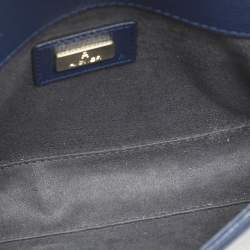 Aigner Navy Blue Leather Grazia Crossbody Bag