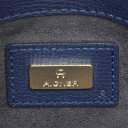 Aigner Navy Blue Leather Grazia Crossbody Bag