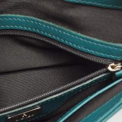 Aigner Green Leather Logo Flap Crossbody Bag