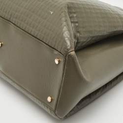 Aigner Olive Green Leather Olivia M Tote