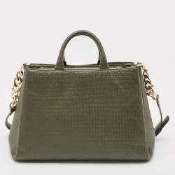 Aigner Olive Green Leather Olivia M Tote