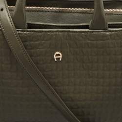 Aigner Olive Green Leather Olivia M Tote