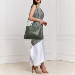 Aigner Olive Green Leather Olivia M Tote