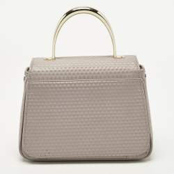 Aigner Old Rose Textured Leather Small Genoveva Top Handle Bag