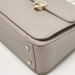 Aigner Old Rose Textured Leather Small Genoveva Top Handle Bag