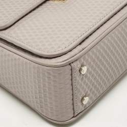 Aigner Old Rose Textured Leather Small Genoveva Top Handle Bag