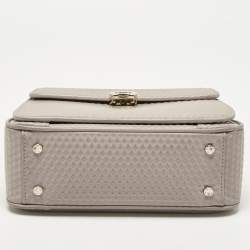Aigner Old Rose Textured Leather Small Genoveva Top Handle Bag