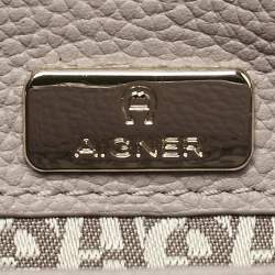 Aigner Old Rose Textured Leather Small Genoveva Top Handle Bag