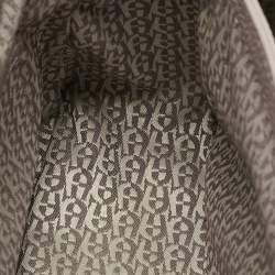 Aigner Old Rose Textured Leather Small Genoveva Top Handle Bag