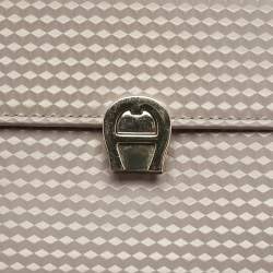 Aigner Old Rose Textured Leather Small Genoveva Top Handle Bag
