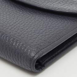 Aigner Dark Blue Leather Logo Trifold Wallet