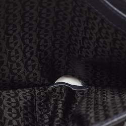 Aigner Dark Blue Leather Logo Trifold Wallet