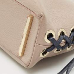 Pre Owned Aigner Blue/Light Mauve Leather Carla S Tote