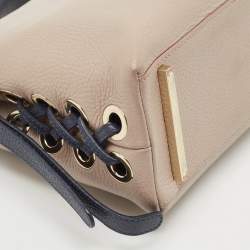 Pre Owned Aigner Blue/Light Mauve Leather Carla S Tote