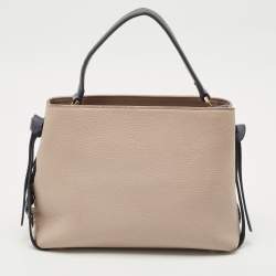 Pre Owned Aigner Blue/Light Mauve Leather Carla S Tote