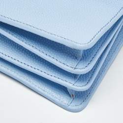 Pre Owned Aigner Light Blue Leather Small Genoveva Top Handle Bag