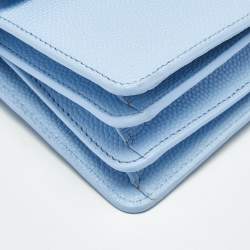 Pre Owned Aigner Light Blue Leather Small Genoveva Top Handle Bag