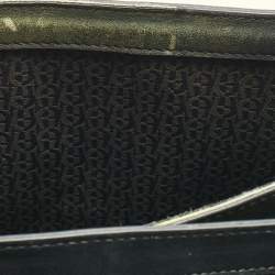 Pre Owned Aigner Black Leather Logo Embossed Genoveva M Top Handle Bag