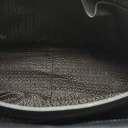 Pre Owned Aigner Black Leather Logo Embossed Genoveva M Top Handle Bag