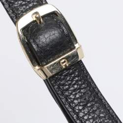 Pre Owned Aigner Black Leather Cavallina Tote