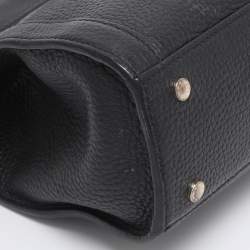 Pre Owned Aigner Black Leather Cavallina Tote