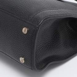 Pre Owned Aigner Black Leather Cavallina Tote