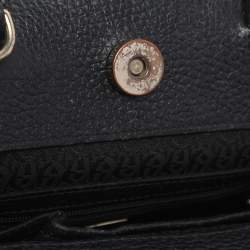 Pre Owned Aigner Black Leather Cavallina Tote