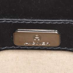Pre Owned Aigner Black Satin and Leather Caged Tote
